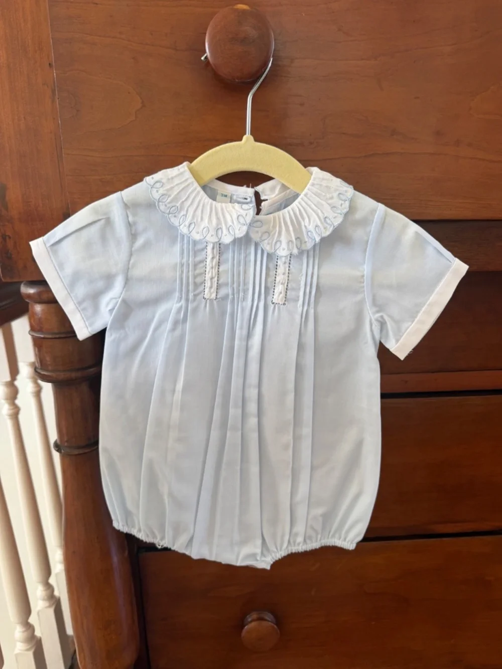 Heirloom Collection Boys Vintage Scalloped Collar Creeper